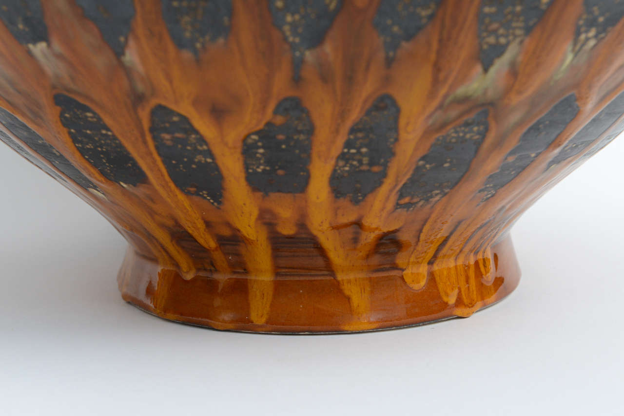 vintage drip glaze lamp