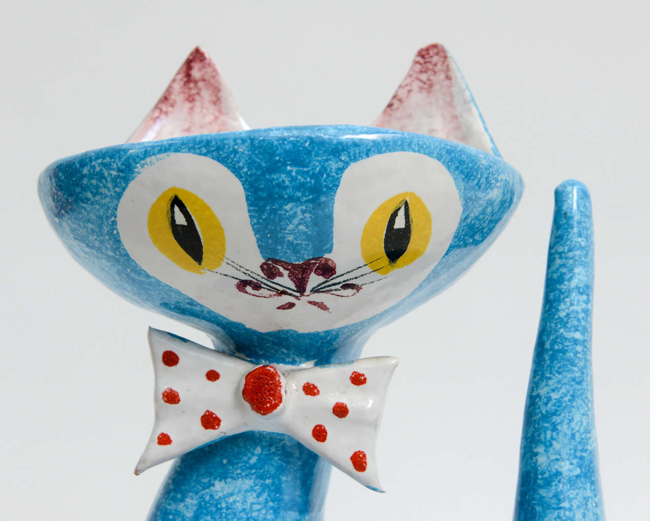 1950s Italian Ceramic Cat, Vase Pottery Atomic Space Age Era at 1stDibs