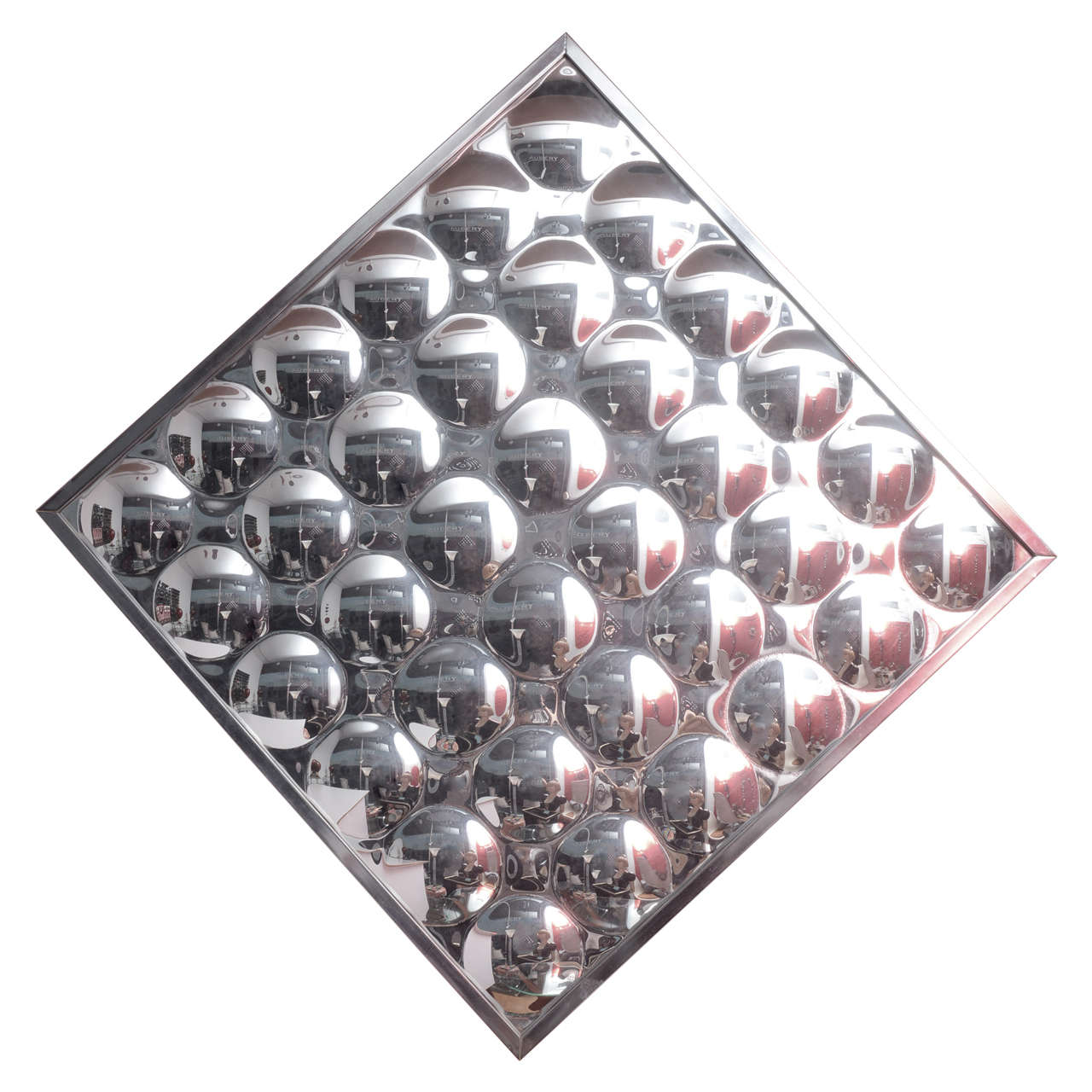 1960s Op Art Silver Plexiglass Mirror by BL Design at 1stDibs