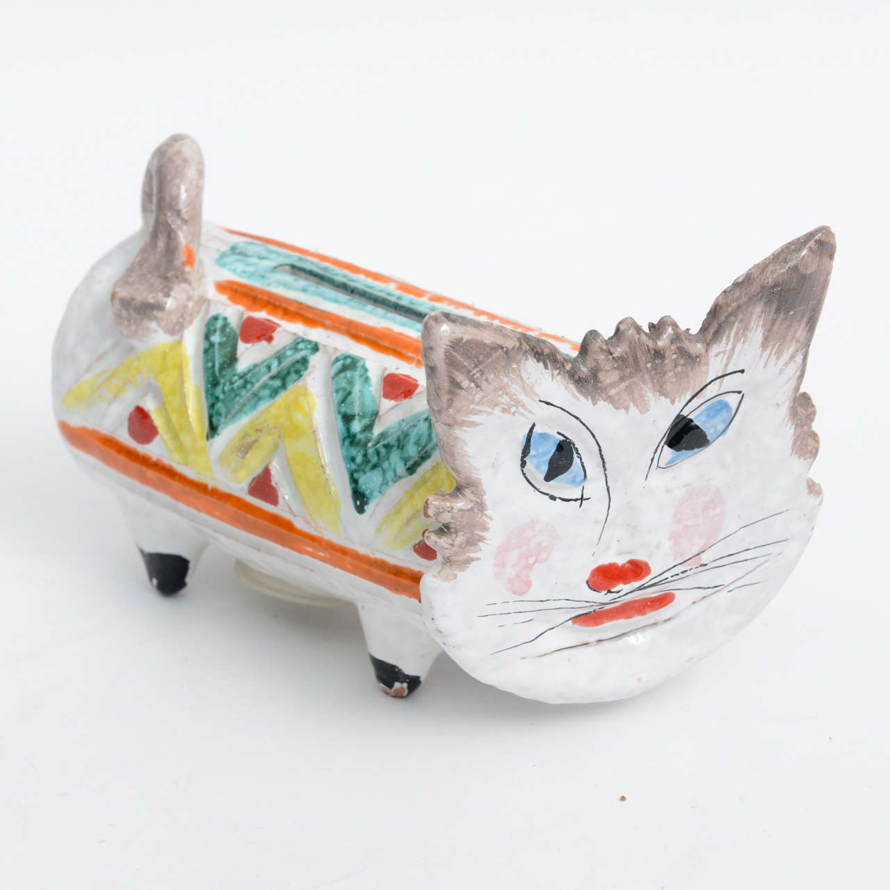 1960s Italian Art Pottery Cat Piggy Bank, Aldo Londi Bitossi Era For ...