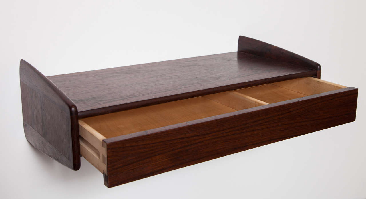 Oiled Floating Wall Shelf in Rosewood