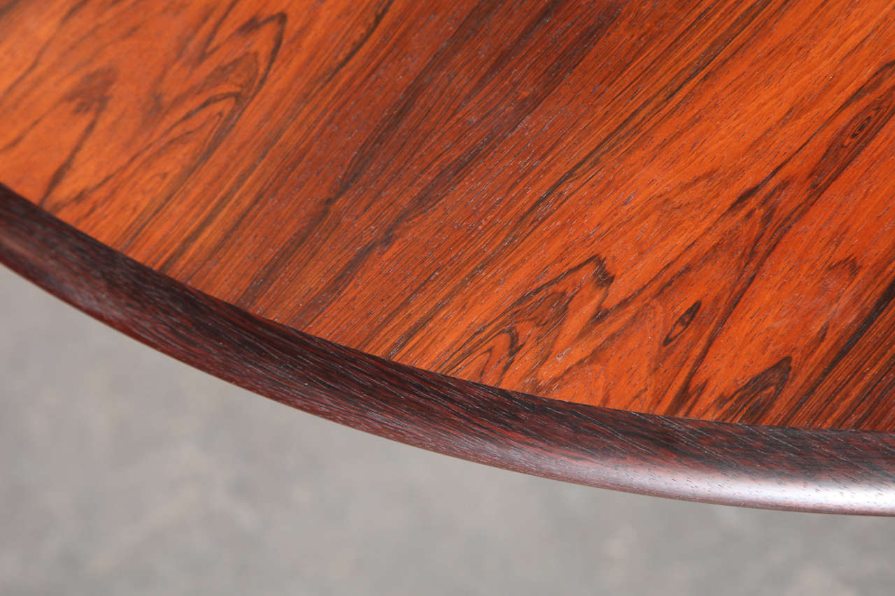 Mid-20th Century Round Dining Table by Henning Kjaernulf, with Four Leaves