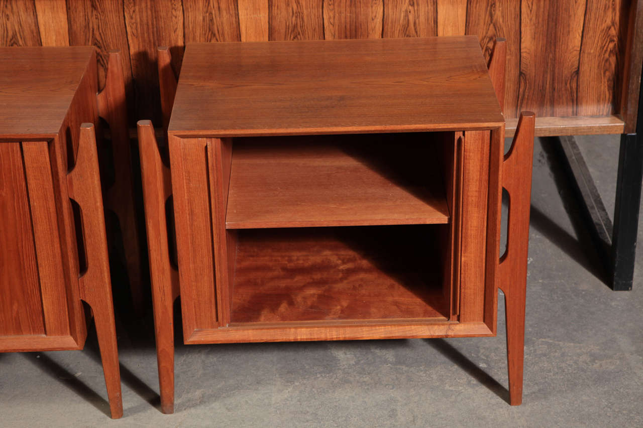 Teak Side Tables by Brande Mobler, Pair In Excellent Condition In New York, NY