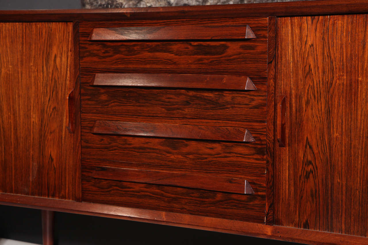 Rosewood Credenza by Henning Kjaernulf In Excellent Condition In New York, NY