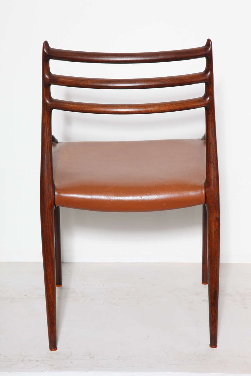 Leather Niels Moller No.78 Dining Chairs, Set of Four