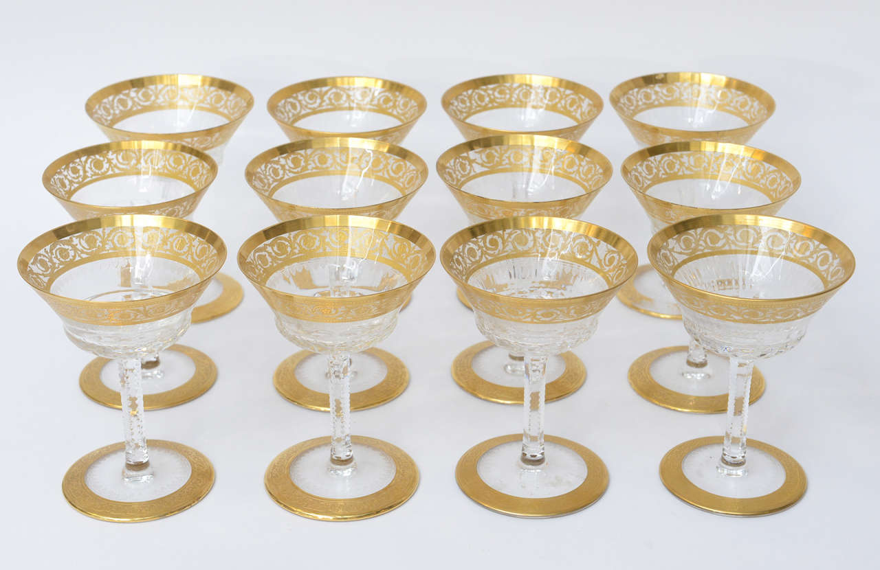 St. Louis Thistle Pattern Gilt Crystal Stemware at 1stDibs st louis