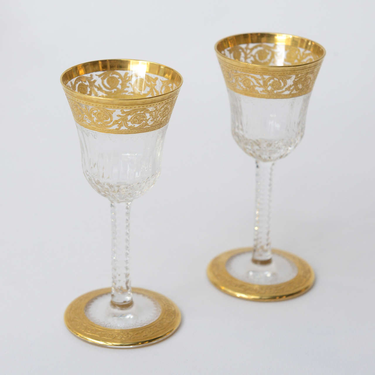 St. Louis Thistle Pattern Gilt Crystal Stemware at 1stDibs st louis