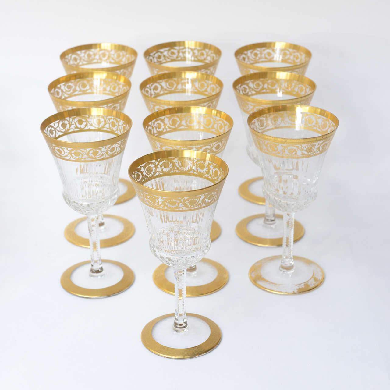 St. Louis Thistle Pattern Gilt Crystal Stemware at 1stDibs st louis