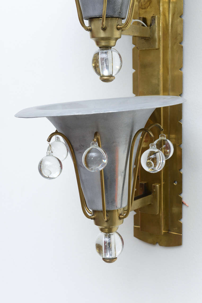 Mid-20th Century Pair of French Art Deco Sconces