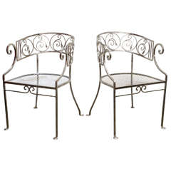 Pair of Nickel Plated Chairs by Salterini