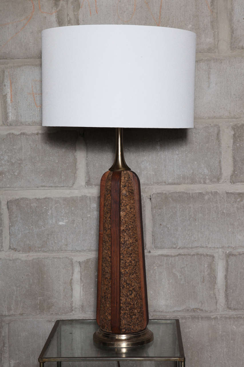 Mid-Century Modern Pair of Laurel Cork Table Lamps