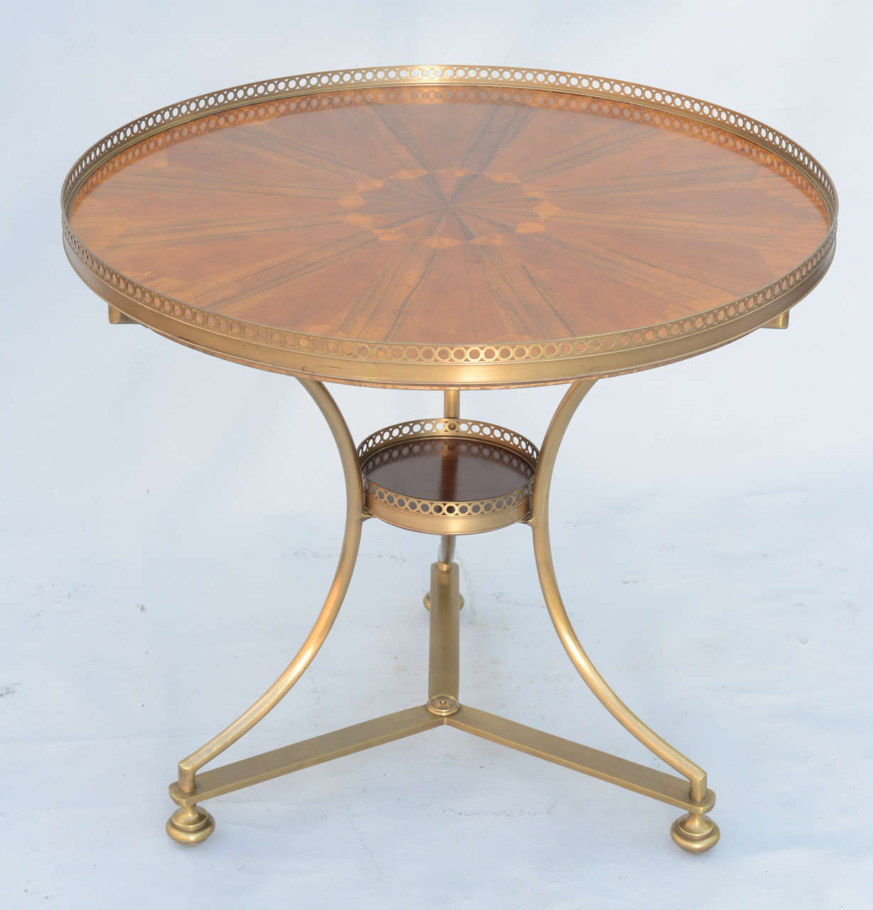 American Inlaid Contemporary Stylized Bouillotte Table