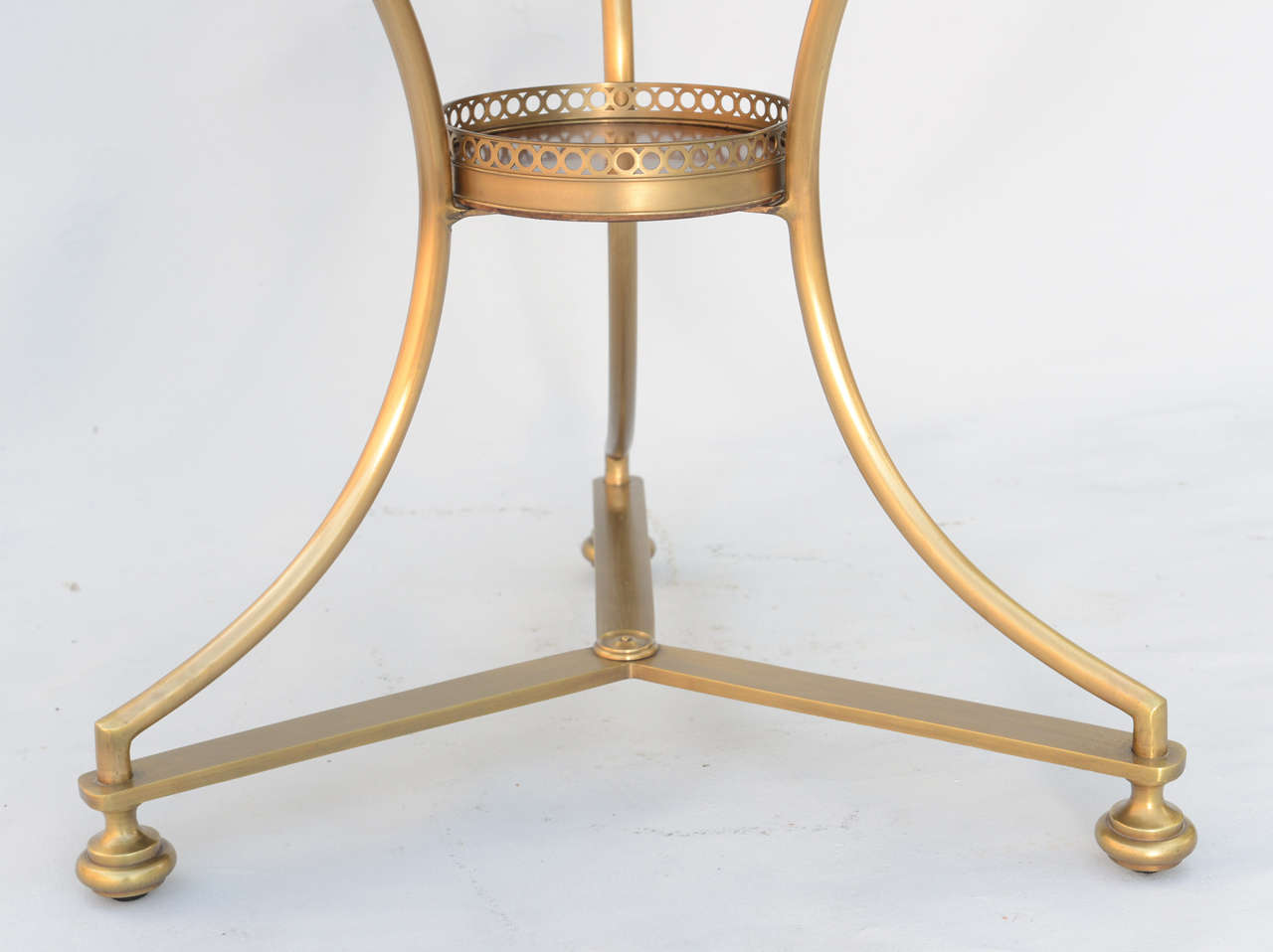 Brass Inlaid Contemporary Stylized Bouillotte Table