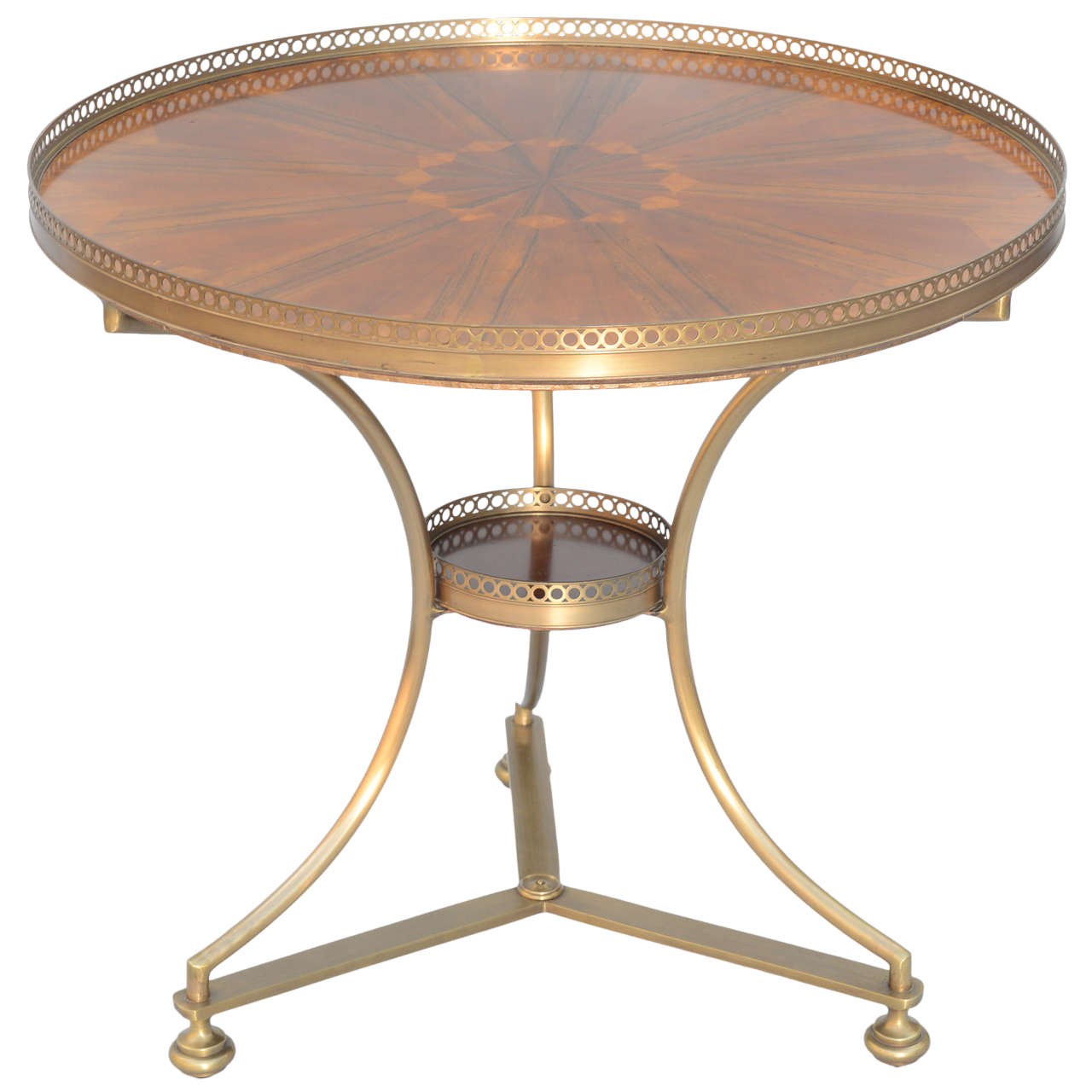 Inlaid Contemporary Stylized Bouillotte Table