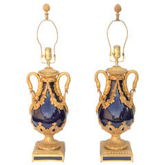 Pair of 19th Century Sevres Lamps