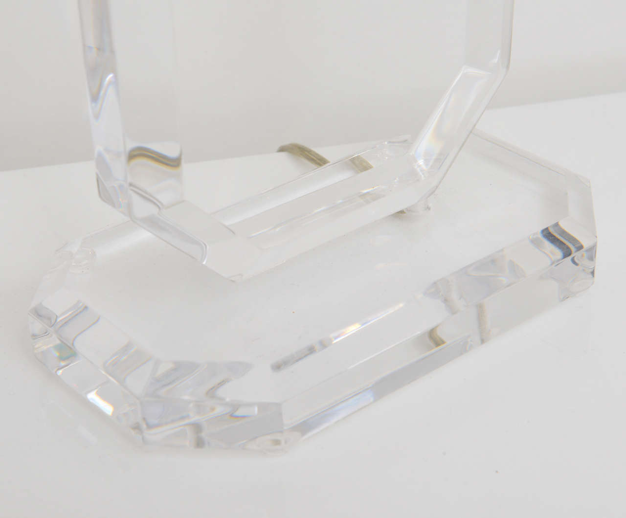 American Pair of Lucite Lamps in the Style of Karl Springer