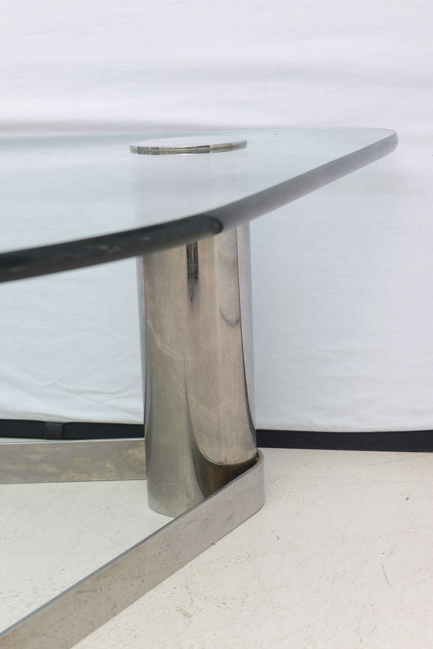Mid-Century Modern Retro Steel and Glass Pace Coffee Table