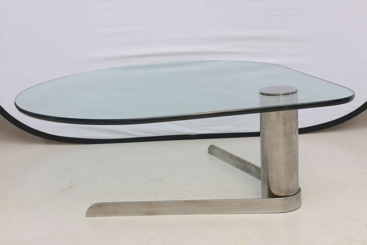 20th Century Retro Steel and Glass Pace Coffee Table