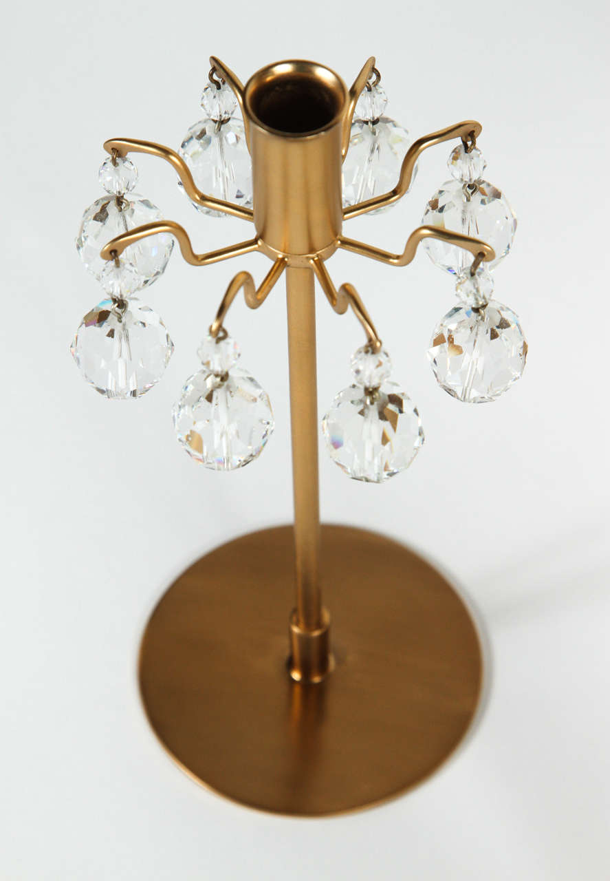 Set of Lobmeyr Candelabrum Gold-Plated with Crystals 1