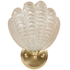 German Glass Shell Wall Sconces