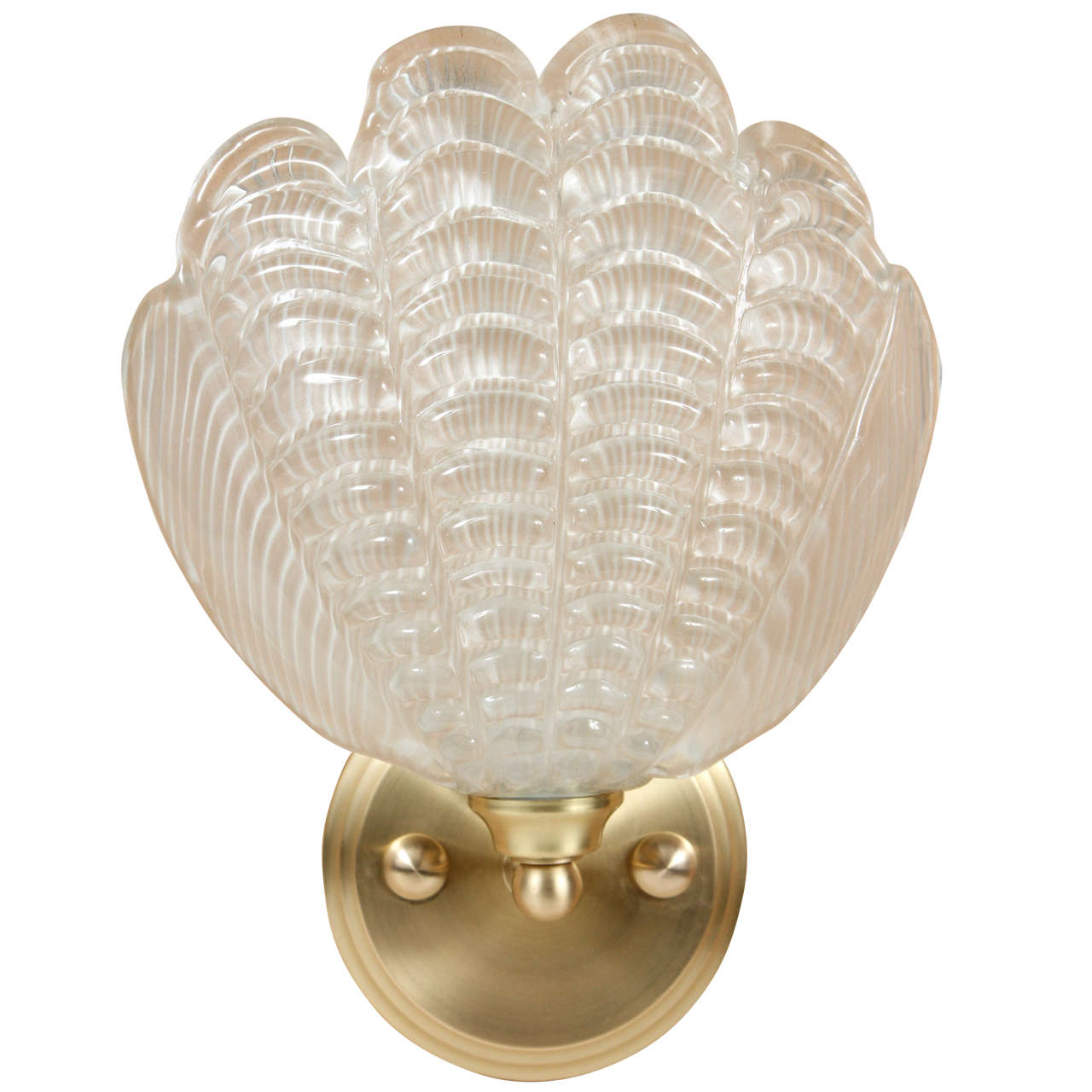 German Glass Shell Wall Sconces at 1stDibs