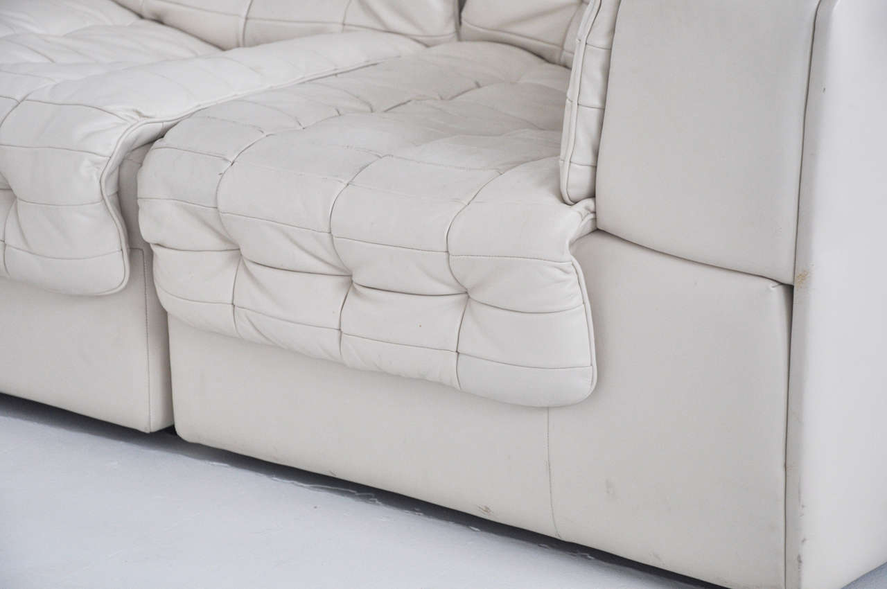 De Sede White Leather Sectional Sofa 4