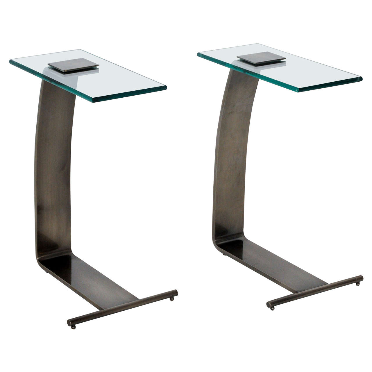 Pair of DIA Side Tables in Gunmetal Finish