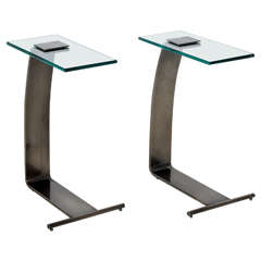 Pair of DIA Side Tables in Gunmetal Finish