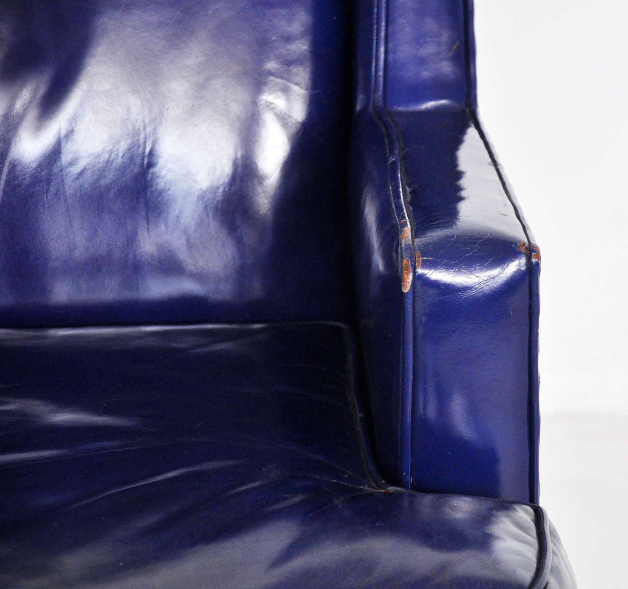 20th Century Dunbar Leather Lounge Chair on Brass Legs by Edward Wormley