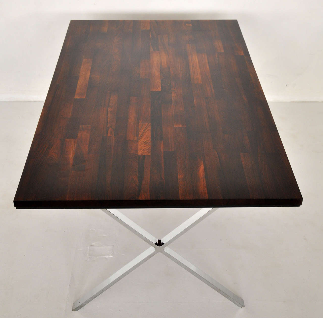 20th Century Milo Baughman Rosewood X-Base Desk or Dining Table