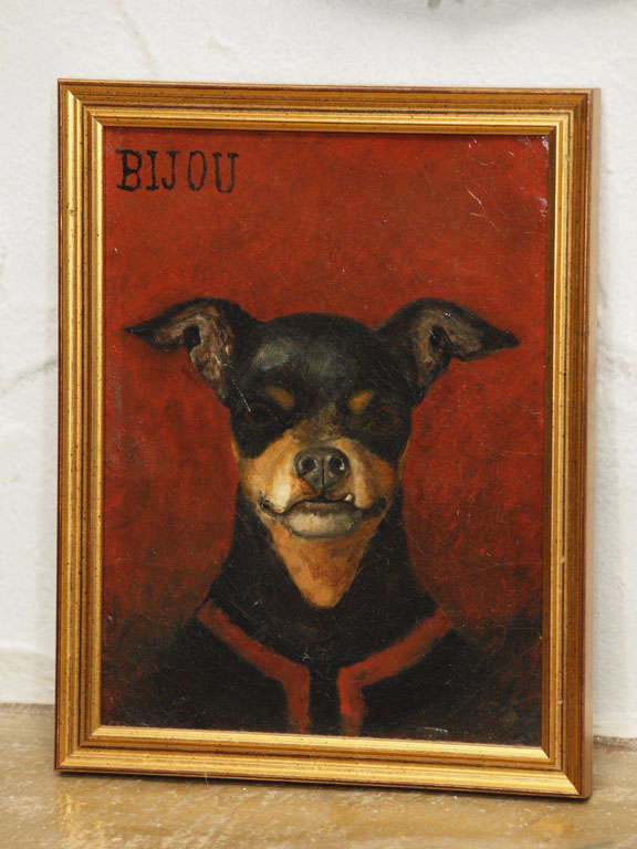 Portrait of a dog "Bijou". England, 19th century.
