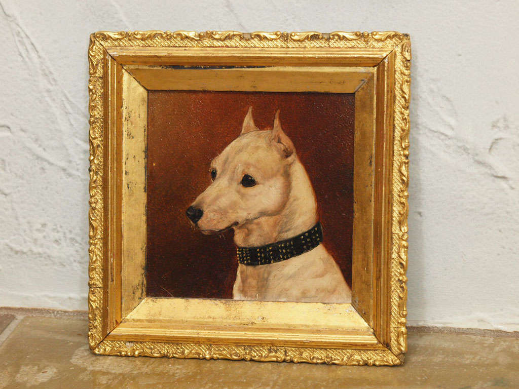Portrait of a dog, oil on board, English 19th century