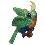 French majolica "wall pocket" in form of a cockatoo