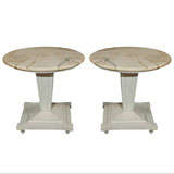 Pair of Marble Top Round Tables