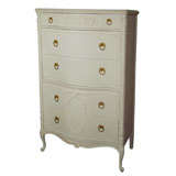 White Painted Serpentine Front Tall Chest