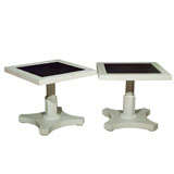 Pair  Grey Painted Side Tables with Slate Tops