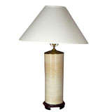 Glazed Ceramic Cylindrical Lamp on Base