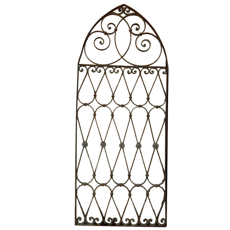 French Gothic Style Wrought Iron Cathedral Window Grill