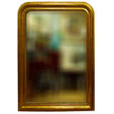 Gilt Wood Louis Philippe Mirror with Dentile Detail