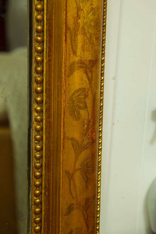 20th Century Large Giltwood Louis Philippe Style Wall Mirror with Foliage Detail