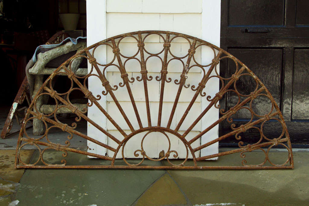 Circular Design 19th Century French Wrought Iron Transom
