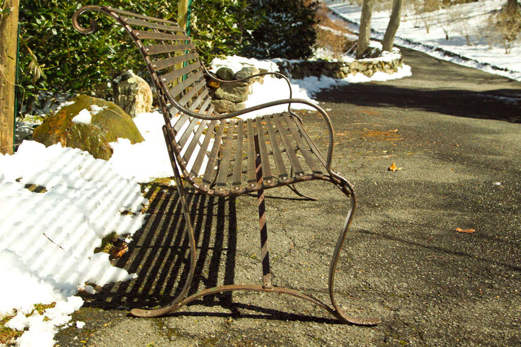 Wrought Iron Slat Garden Bench 2