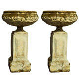 Pair Of Cast Stone Urns