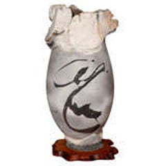 Monumental Paul Soldner Raku Pedestal Vase 12