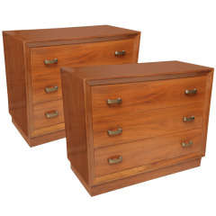 A Pair of Italian Modern Walnut Chests, 1960s