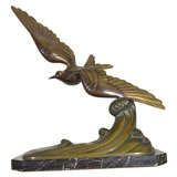 bronze bird sculpture