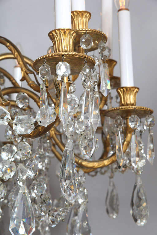 French Crystal & Bronze 18 Light  Chandelier-Ritz Carlton Palm Beach