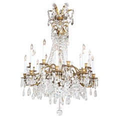 Antique Crystal & Bronze 18 Light  Chandelier-Ritz Carlton Palm Beach