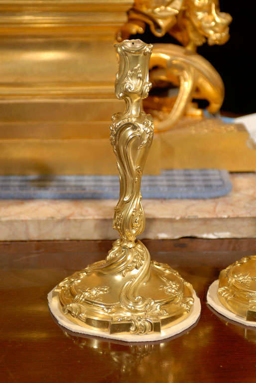 Gilt bronze candlesticks 3