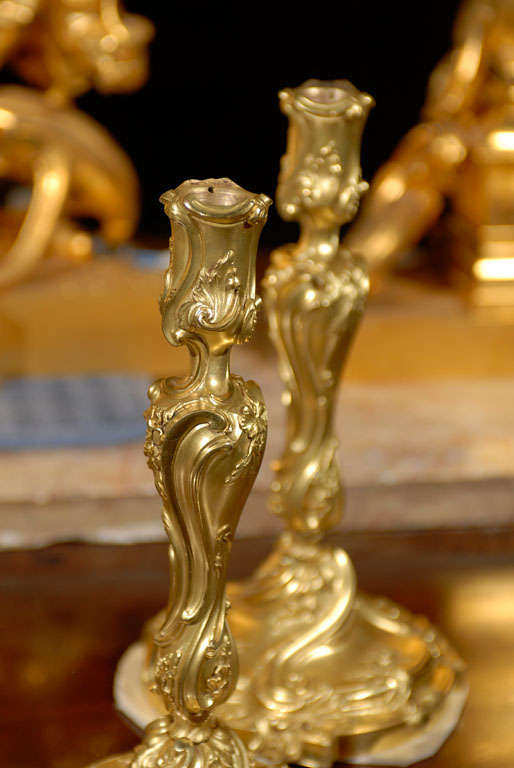 Gilt bronze candlesticks 5